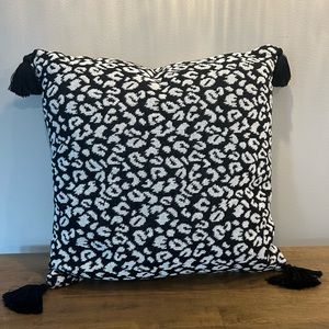 Decorative Throw Pillow - Opalhouse animal print Black/Cream reversible